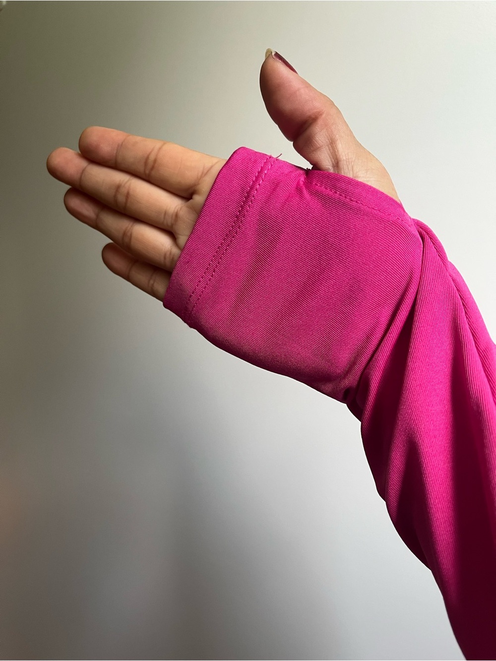 Women's Fuchsia Long Sleeve Crop Top - Turtleneck - Picture 6 of 7